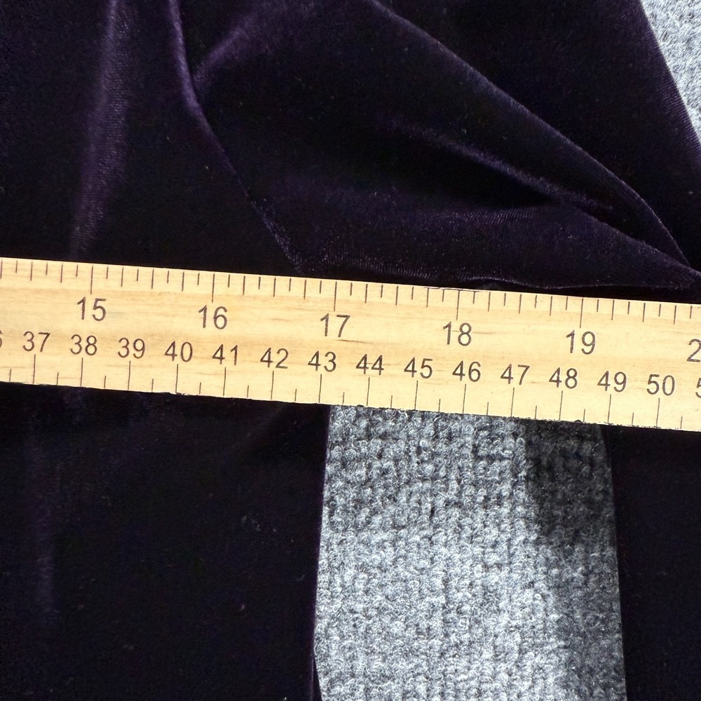 Vintage Carole Little Dress Womens S Purple Velvet Embroidered Kaftan Boho Goth - Picture 5 of 7